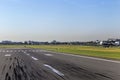 Landing strip with skid marks Royalty Free Stock Photo