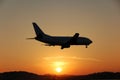 Landing in the sunset Royalty Free Stock Photo