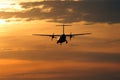 Landing at sunset Royalty Free Stock Photo