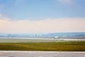 Landing or taking off passenger airplane Royalty Free Stock Photo