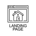 landing web page line icon. Element of seo and web optimization icon with name for mobile concept and apps. Thin line landing web Royalty Free Stock Photo