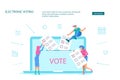 Landing webpage template of electronic voting vector Royalty Free Stock Photo