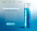 Landing website page concept of shaving foam deisgn