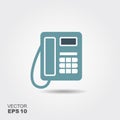 Landline Icon in flat style isolated on grey background.