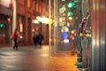 Landline payphones on the street in the evening