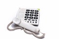 landline phone with large buttons white background Royalty Free Stock Photo