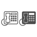 Landline phone line and glyph icon. Call vector illustration isolated on white. Telephone outline style design, designed Royalty Free Stock Photo