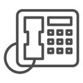Landline phone line icon. Call vector illustration isolated on white. Telephone outline style design, designed for web Royalty Free Stock Photo