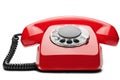 Landline red phone on a isolated white background Royalty Free Stock Photo