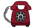 Landline telephone. Color vector illustration. A device for receiving and transmitting sound at a distance. Royalty Free Stock Photo