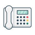 Landline vector flat color icon Royalty Free Stock Photo