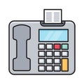 Landline vector flat color line icon Royalty Free Stock Photo