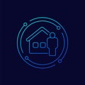 landlord or house owner icon, linear design