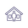 landlord, house owner line icon on white