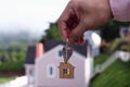 Landlord unlocks the house key for new home