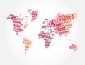 Landlord word cloud in shape of world map, concept background Royalty Free Stock Photo