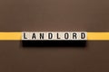 Landlord word concept on cubes