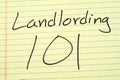 Landlording 101 On A Yellow Legal Pad Royalty Free Stock Photo