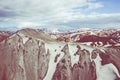 Landmannalaugar National Park - Iceland. Rainbow Mountains. Aerial view of beautiful colorful volcanic mountains. Top view. Royalty Free Stock Photo