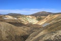 The Landmannalaugar - Thorsmork route is called `Laugavegurinn` Royalty Free Stock Photo