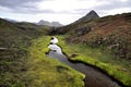 Landmannalaugar trek in Rainbow mountains, Iceland, Europe Royalty Free Stock Photo