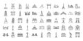 icon sets of tourist destinations around the world. iconic landmarks of famous cities in vector design Royalty Free Stock Photo