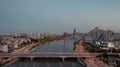 Sunset Riverside City Scenery Aerial Photography Night View