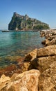 Landmark of Aragonese Castle on Ischia island, Naples Italy Royalty Free Stock Photo