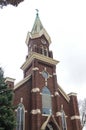 Church tower and facade in milwaukee Royalty Free Stock Photo