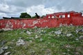 Landmark Fort Frederik With Red Masonry Walls and Building in Fredericksted, St. Croix