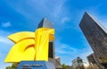 Landmark El Caballito Monument located near Torre Caballito and Paseo de Reforma avenue in Mexico city Royalty Free Stock Photo