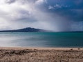 Rangitoto Volcano from Mission Bay, Mission Bay, Auckland, New Zealand
