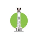 Landmark illustration of jam gadang building