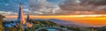 Landmark Landscape of two pagoda on the top of Inthanon mountain, Chiang Mai, Thailand. Pagodas Noppamethanedol & Noppapol Royalty Free Stock Photo