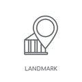 Landmark linear icon. Modern outline Landmark logo concept on wh Royalty Free Stock Photo