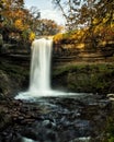 Minnehaha Fallis in Autumn Royalty Free Stock Photo