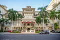 Landmark Moana Surfrider hotel in Waikiki at Christmas time