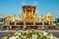 landmark and monuments at VDNH in Moscow. Fountain Friendship