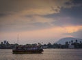 Bridge and river at sunset in kampot cambodia Royalty Free Stock Photo