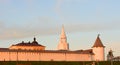 It is landmark of old Kazan. Vertical view of Spasskaya Tower, main entrance of white fortress.