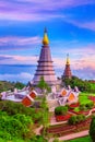 Landmark pagoda in doi Inthanon national park at Chiang mai, Thailand.