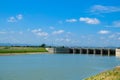Landmark of Pasak Jolasid Dam in Lopburi, Thailand.