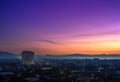 Purwokerto City At Sunrise. Aerial view Royalty Free Stock Photo