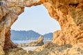 Landmark of Ranong, Thailand  - Amazing and beautiful of stone or thai people called Hin Thalu at Buffalo beach on Payam island, Royalty Free Stock Photo