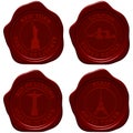 Landmark sealing wax stamp set Royalty Free Stock Photo