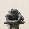 Statue of a toad in Saint Helier on the island of Jersey