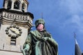 Landmark Statue wearing facemask, Belgium