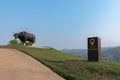 landmark and statue of a wild Bison at the Khao Pang Ma national park in Thailand