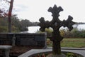 Ornate cross at St. Barnabas Memorial Church, Falmouth, Massachusetts, United States Royalty Free Stock Photo