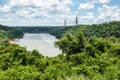 Landmark of the three borders, hito tres fronteras, Paraguay, Brazil and Argentina at Puerto Iguazu, Argentina Royalty Free Stock Photo